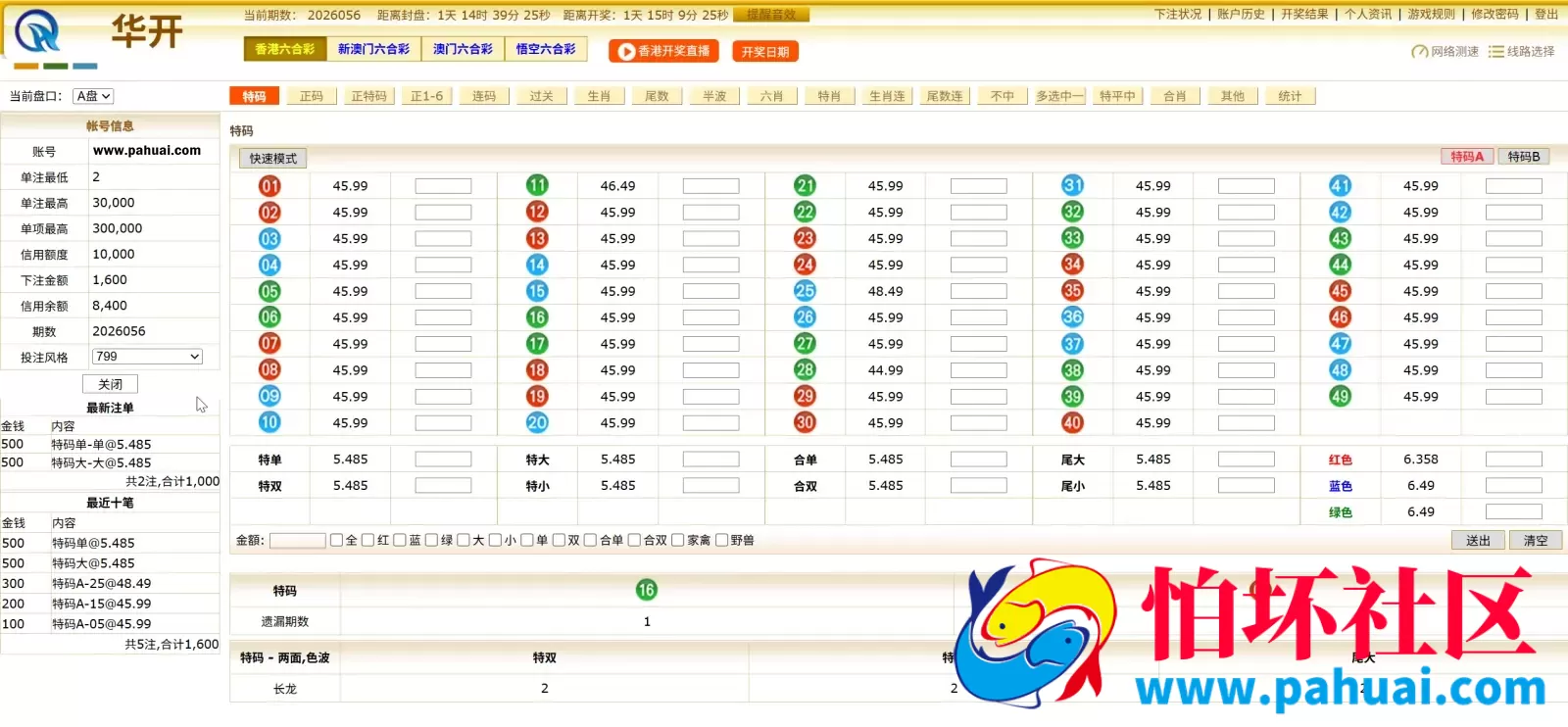 华开环球OA信用盘完美运营版源码 多盘口多系统+3种投注风格+赔率调控+占成补货+六合私彩程序