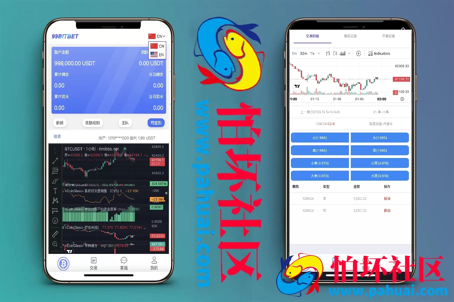 99bitbet双语言USDT竞猜下注源码 海外PC28虚拟货币竞猜玩法程序 根据虚拟货币行情走势自动开奖结算 带预设开奖结果