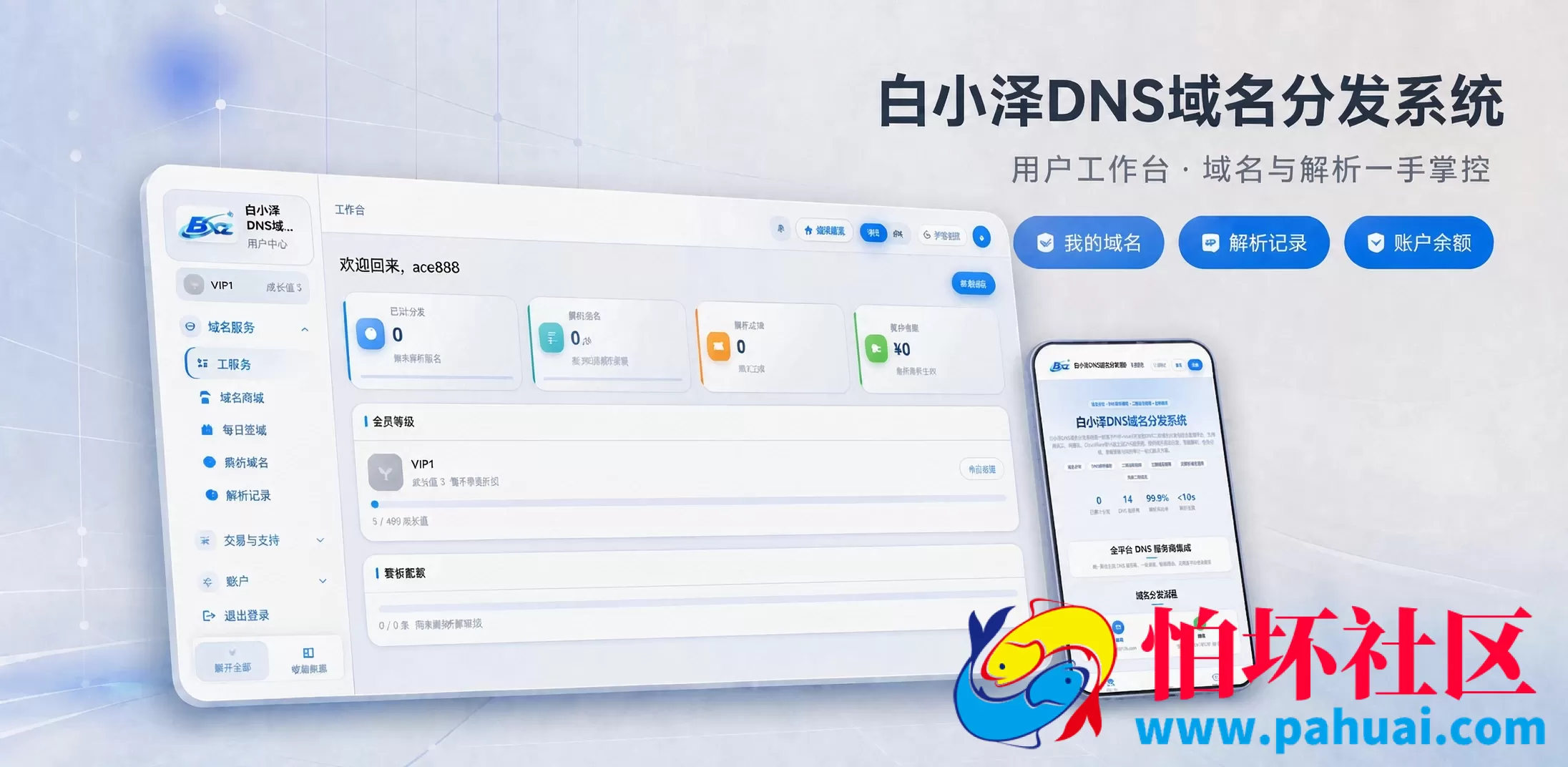 白小泽DNS域名分发系统源码程序 公测版 v1.0.0